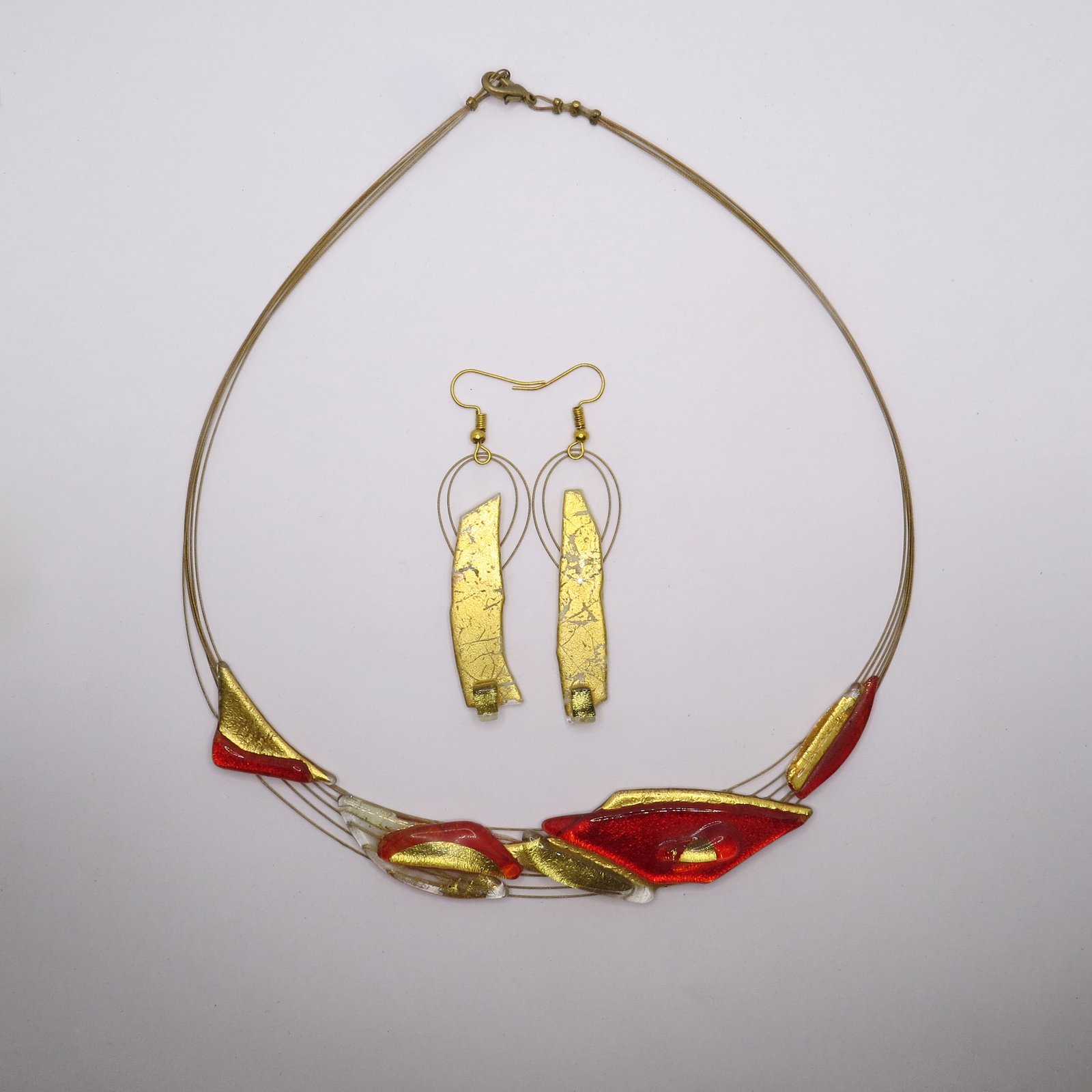 Scarlet Flame Gold Glass Set